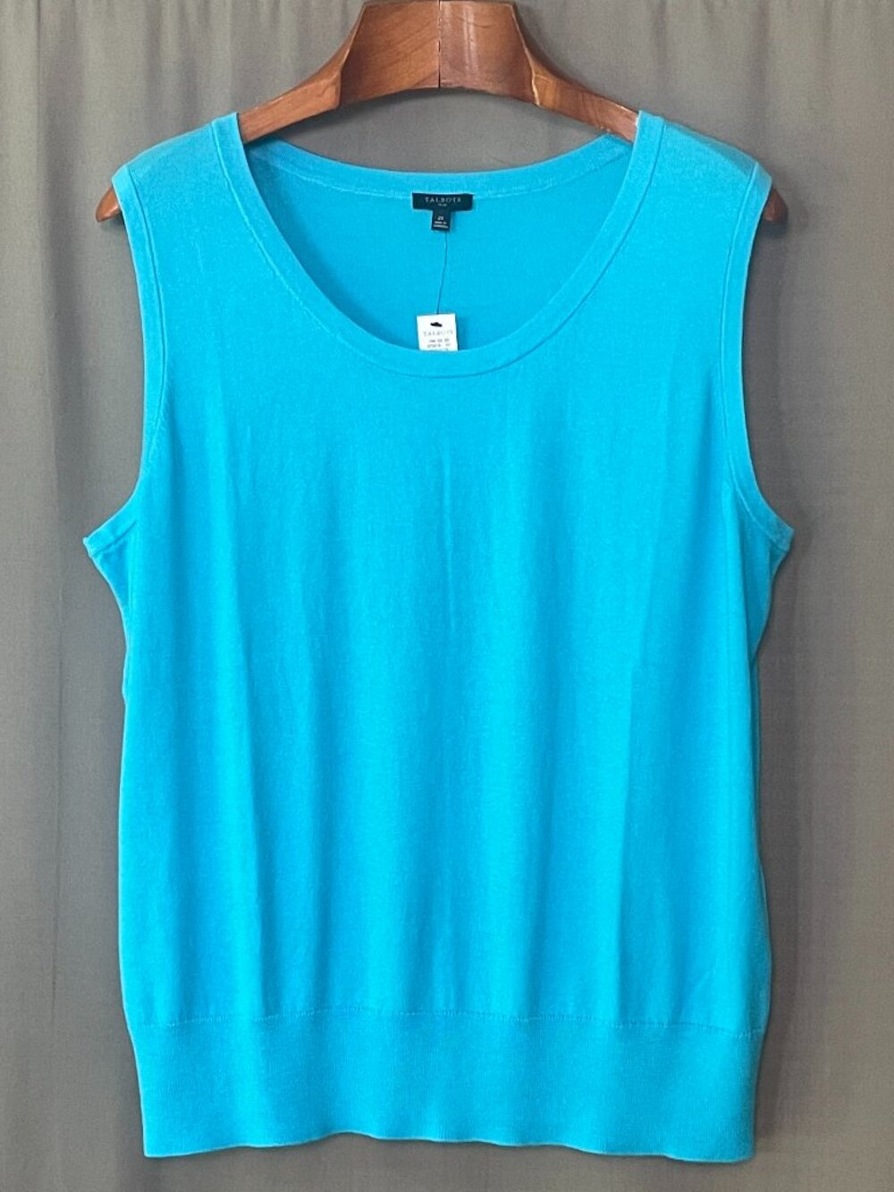 Talbots Plus 2X Turquoise Eyelet Cardigan & Tank Set NWT - Picture 3 of 4